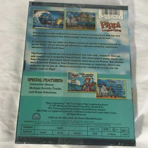Pippi Longstocking: Pippi's Adventures on the South Seas DVD 1997 New Sealed - Picture 2 of 3